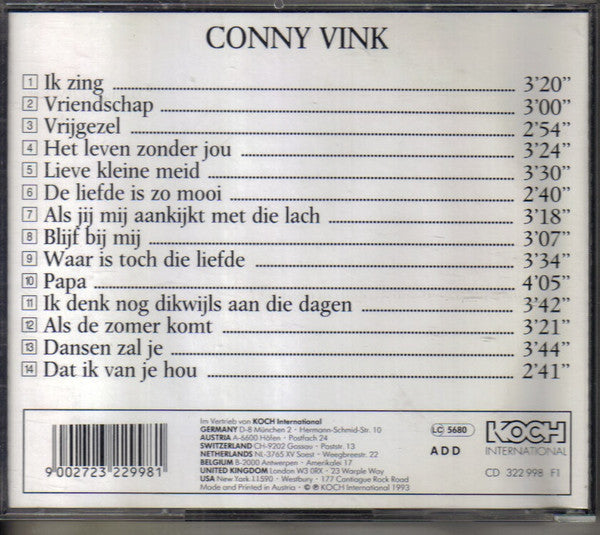 Conny Vink : Conny Vink (CD, Album, RE)