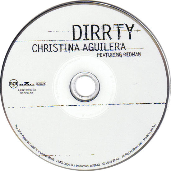 Christina Aguilera Featuring Redman : Dirrty (CD, Single, Car)