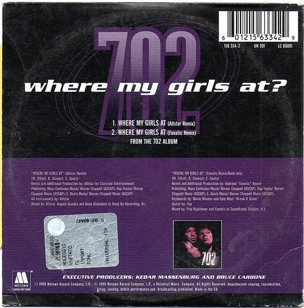 702 : Where My Girls At? (CD, Single)