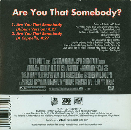 Aaliyah : Are You That Somebody? (CD, Single, Car)