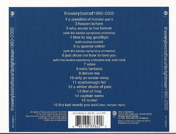 Sarah Brightman : The Very Best Of 1990-2000 (CD, Comp, Fac)