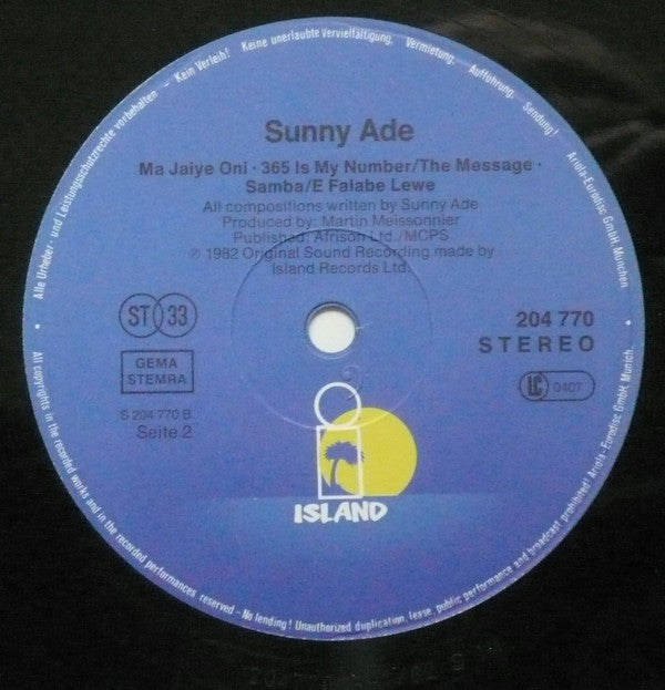 King Sunny Ade & His African Beats : Juju Music (LP, Album)