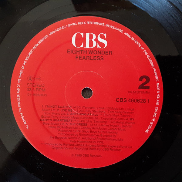 Eighth Wonder : Fearless (LP, Album)