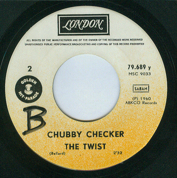 Chubby Checker : Let's Twist Again (7", Single, RE)