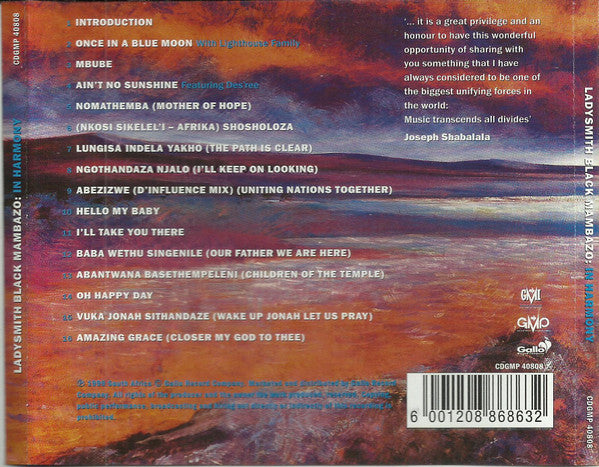 Ladysmith Black Mambazo : In Harmony (CD, Album)