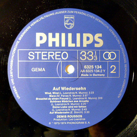 Demis Roussos : Auf Wiedersehn (LP, Album)