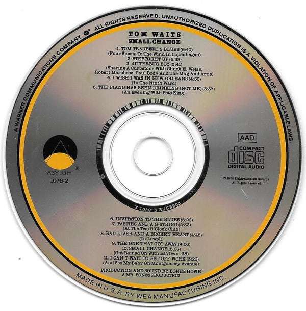 Tom Waits : Small Change (CD, Album, RE, RP)