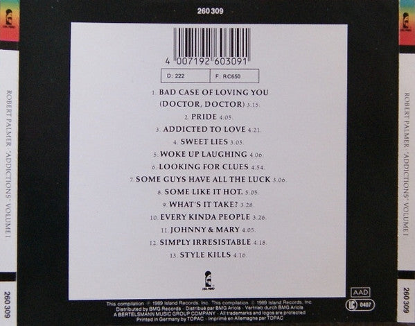 Robert Palmer : "Addictions" Volume I (CD, Comp)