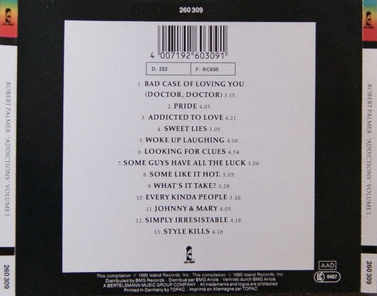 Robert Palmer : "Addictions" Volume I (CD, Comp)