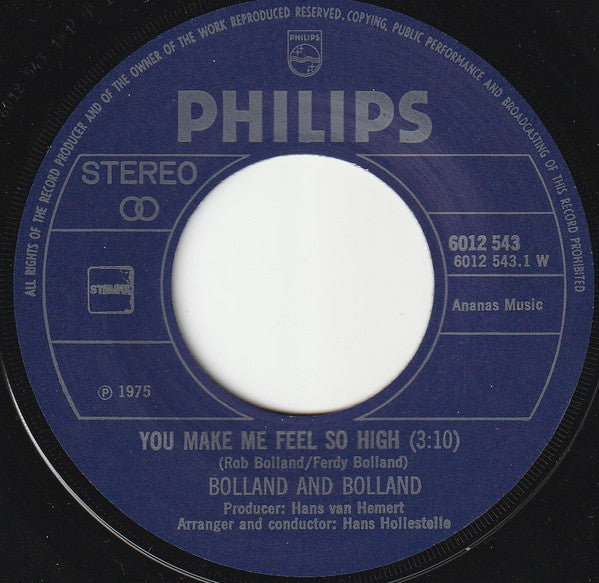Bolland & Bolland : You Make Me Feel So High / Two Tonight (7", Single)
