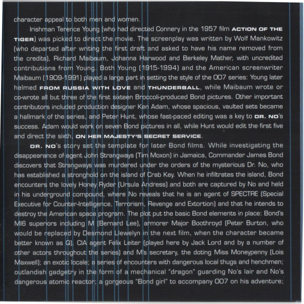 Monty Norman : Dr. No (Original Motion Picture Soundtrack) (CD, Album, RE, RM)