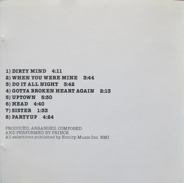 Prince : Dirty Mind (CD, Album, RE)