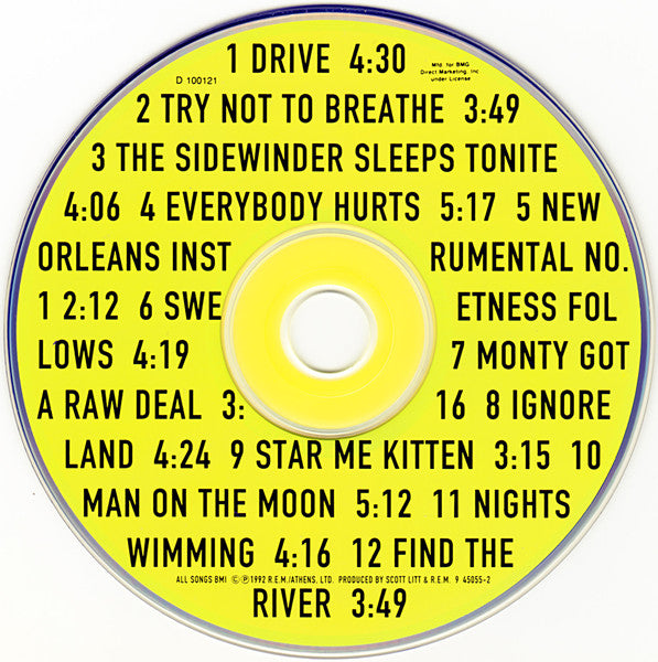R.E.M. : Automatic For The People (CD, Album, Club)