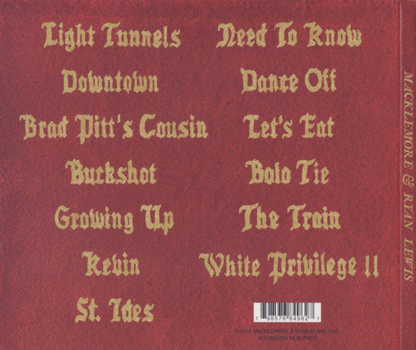 Macklemore & Ryan Lewis : This Unruly Mess I've Made (CD, Album, Dig)