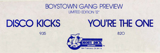 Boys Town Gang : You're The One / Disco Kicks (Boystown Gang Preview) (12", Ltd)