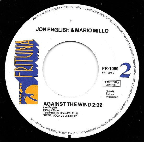 Jon English (3) : Six Ribbons (Rebel Voor De Vrijheid) (7", Single)