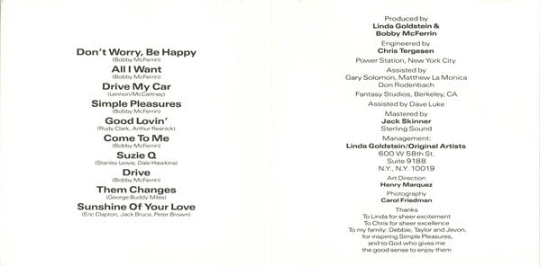 Bobby McFerrin : Simple Pleasures (CD, Album)