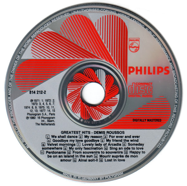 Demis Roussos : Greatest Hits (CD, Comp, Red)