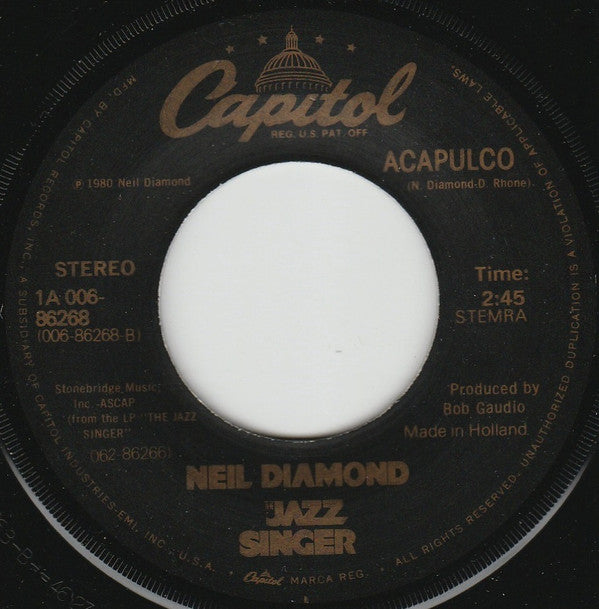 Neil Diamond : Love On The Rocks (7", Single)