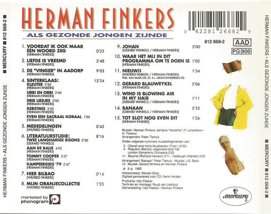 Herman Finkers : Als Gezonde Jongen Zijnde (CD, Album, RE)