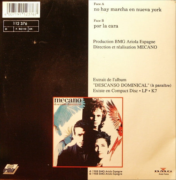 Mecano : No Hay Marcha En Nueva York (7")