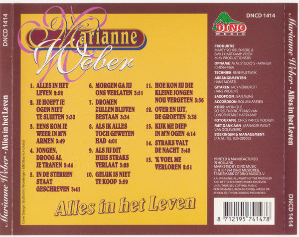 Marianne Weber : Alles In Het Leven (CD, Album)