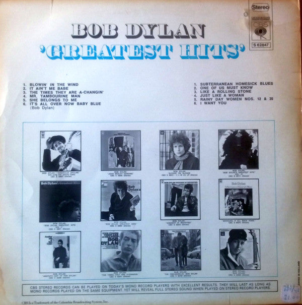 Bob Dylan : Greatest Hits (LP, Comp, RE)
