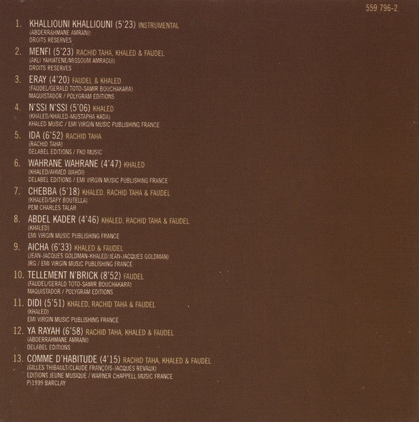Rachid Taha ⧫ Khaled ⧫ Faudel : 1, 2, 3 Soleils (CD, Album)