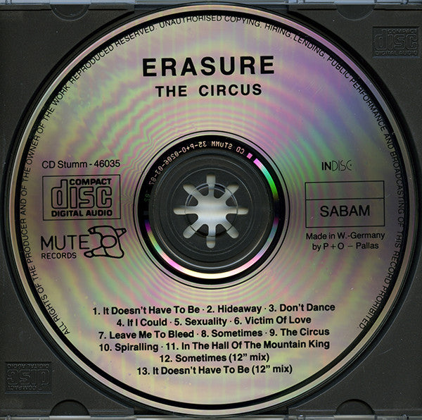 Erasure : The Circus (CD, Album)