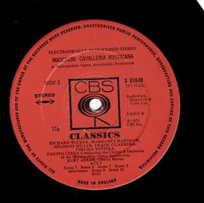 Pietro Mascagni, Richard Tucker (2), Margaret Harshaw, Mildred Miller, Frank Guarrera, Thelma Votipka, Fausto Cleva Conducting The Chorus Of The Metropolitan Opera Association Of New York And Orchestra Of The Metropolitan Opera Association Of New York, Ku : Cavalleria Rusticana (LP)