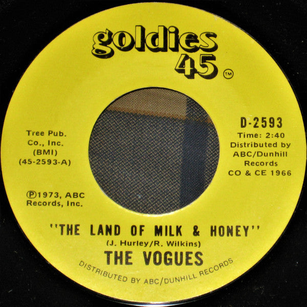 The Vogues : The Land Of Milk And Honey / True Lovers (7", Single, RE)