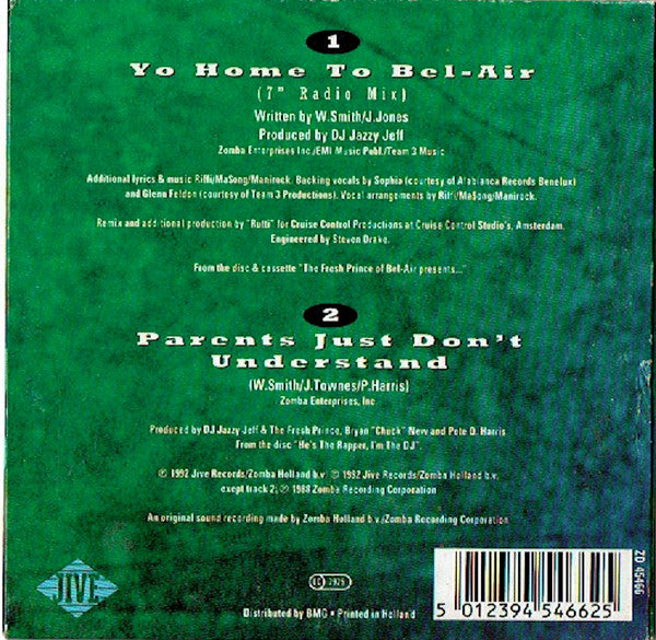 DJ Jazzy Jeff & The Fresh Prince : Yo Home To Bel Air (CD, Single, Car)