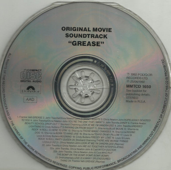 Various : Grease (The Original Soundtrack From The Motion Picture) (CD, Album, RE)
