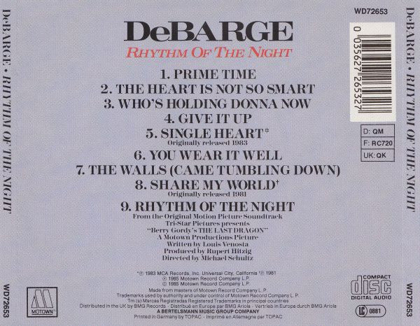 DeBarge : Rhythm Of The Night (CD, Album, RE)