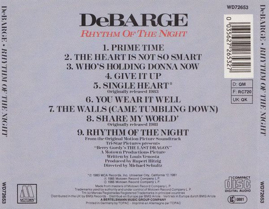 DeBarge : Rhythm Of The Night (CD, Album, RE)