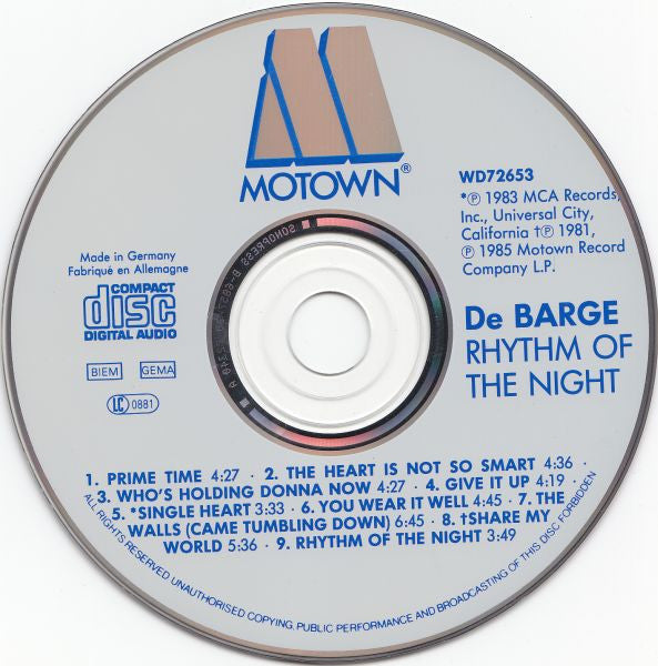 DeBarge : Rhythm Of The Night (CD, Album, RE)