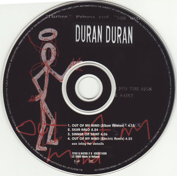 Duran Duran : Out Of My Mind (CD, Single)