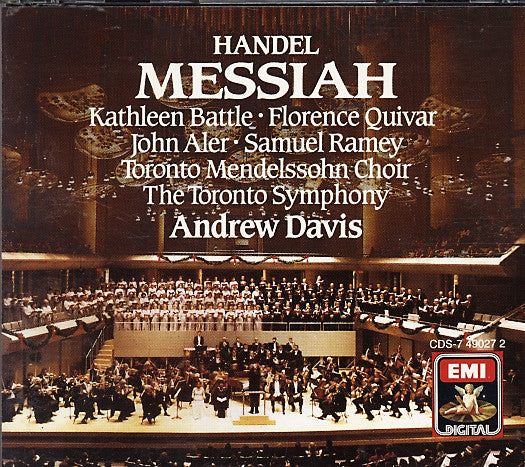 Handel*, Kathleen Battle, Florence Quivar, John Aler, Samuel Ramey, Toronto Mendelssohn Choir, Elmer Iseler, Toronto Symphony Orchestra, Andrew Davis : Messiah (2xCD + Box)