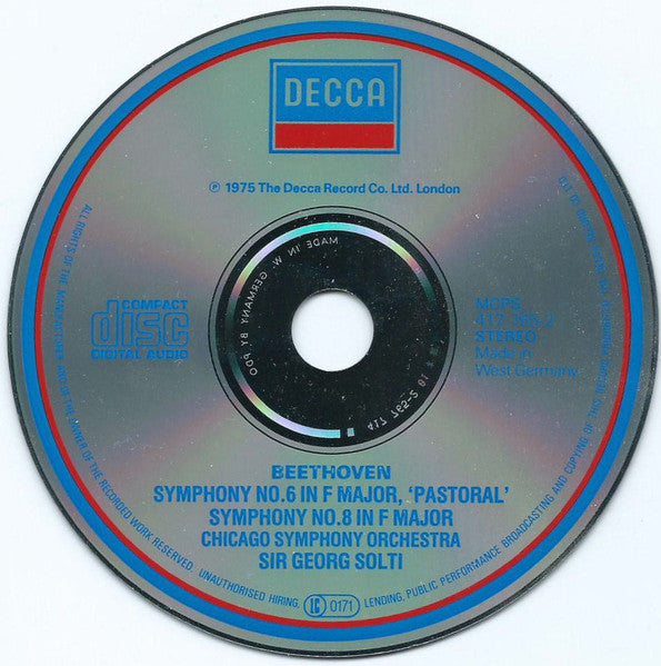 Ludwig van Beethoven, Chicago Symphony Orchestra, Georg Solti : Symphony No.6 'Pastoral' / Symphony No.8 (CD, Comp, RM)