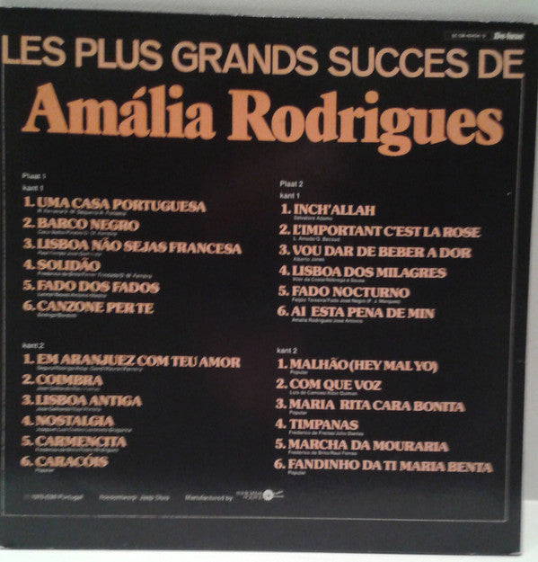 Amália Rodrigues : Les Plus Grands Succes De Amália Rodrigues (2xLP, Comp, Gat)