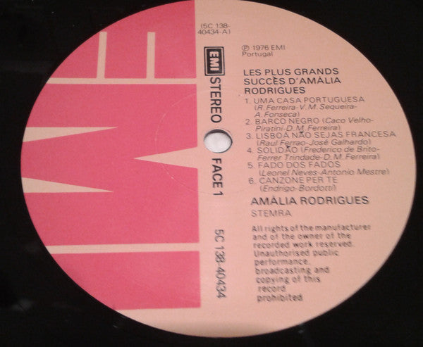 Amália Rodrigues : Les Plus Grands Succes De Amália Rodrigues (2xLP, Comp, Gat)