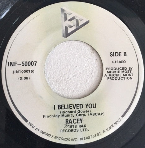 Racey : Lay Your Love On Me (7", Single)