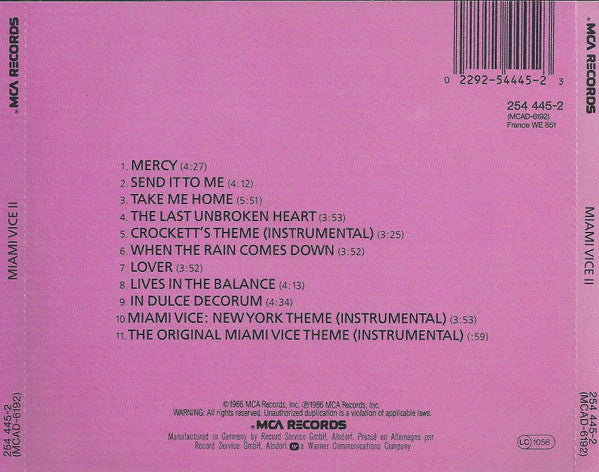 Various : Miami Vice II (New Music From The Television Series 'Miami Vice') (CD, Album, Comp)