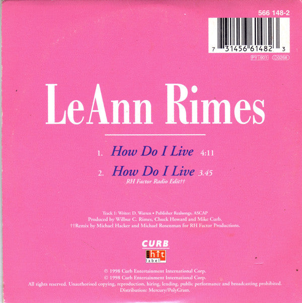LeAnn Rimes : How Do I Live (CD, Single, Car)