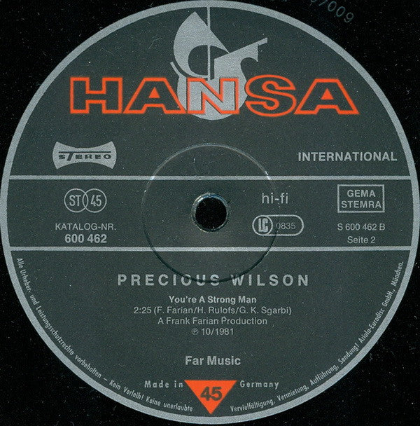 Precious Wilson : I Need You (12")