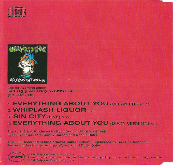 Ugly Kid Joe : Everything About You (CD, Single)