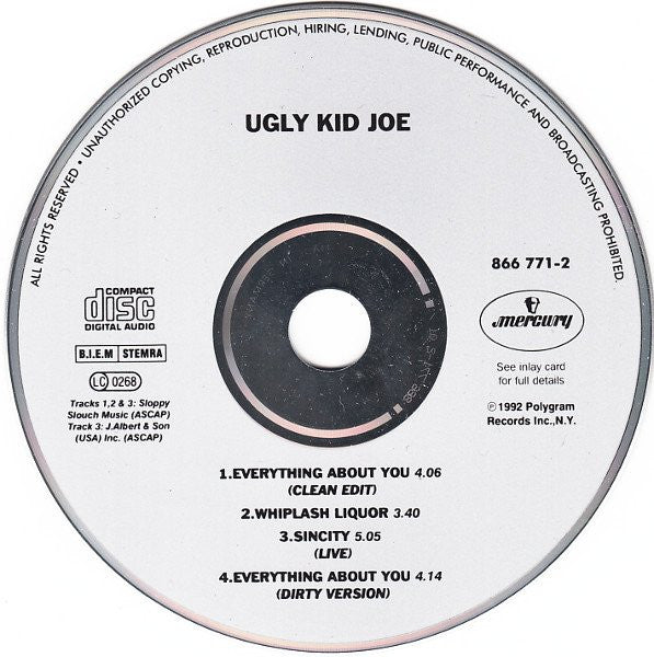 Ugly Kid Joe : Everything About You (CD, Single)