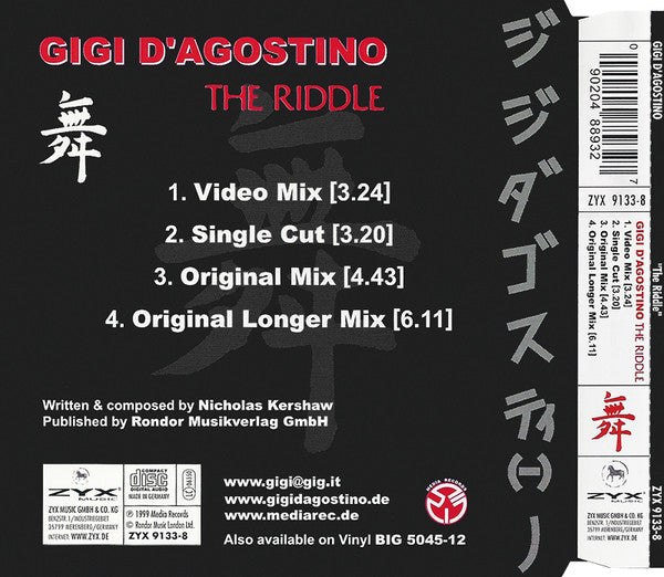 Gigi D'Agostino : The Riddle (CD, Maxi)