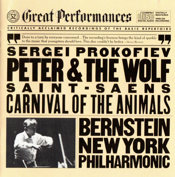 Sergei Prokofiev / Camille Saint-Saëns - Leonard Bernstein, New York Philharmonic : Peter & The Wolf / Carnival Of The Animals (CD, Album)