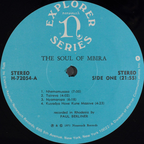 Shona (3) : The Soul Of Mbira: Traditions Of The Shona People Of Rhodesia (LP, RE)